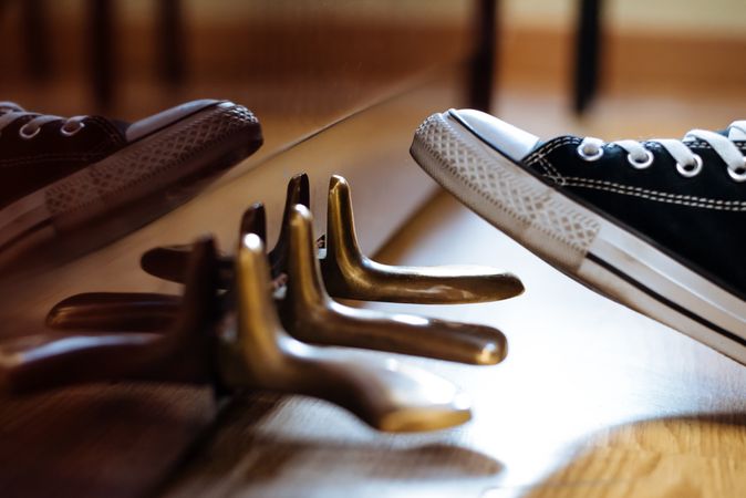 Foot on piano pedal