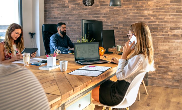 People working in a coworking office