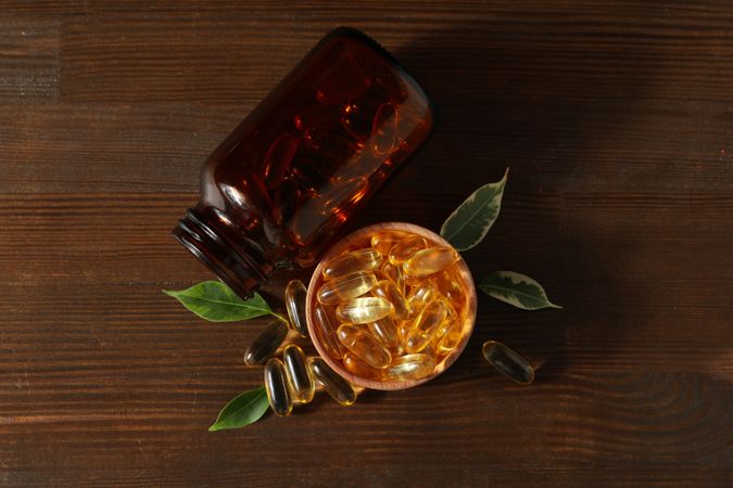 Immunity support capsules - Omega, health care concept