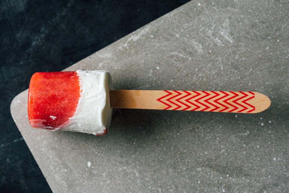 Watermelon and cream popsicle