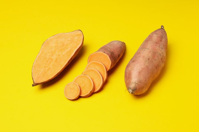 Concept of vegetables, tasty sweet potato