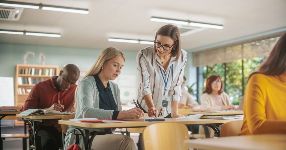 Multiethnic Women and Men of Different Age Acquiring New Academic Skills in Classroom