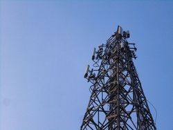 Electric tower and blue sky