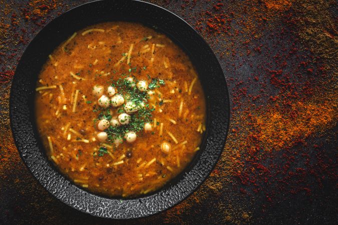 Traditional Harira soup for Ramadan