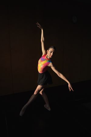 Warm-up and rehearsal of a professional ballet dancer
