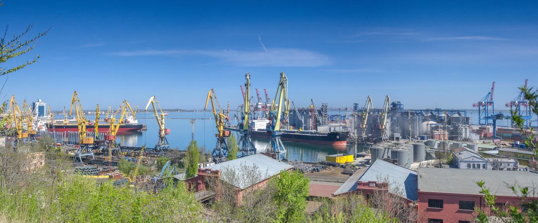 Seaport of Odessa by the Black sea in Ukraine