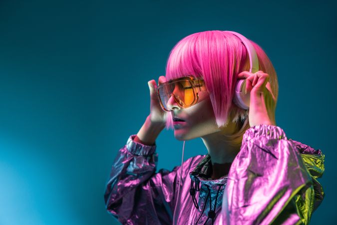 Young woman listening to music