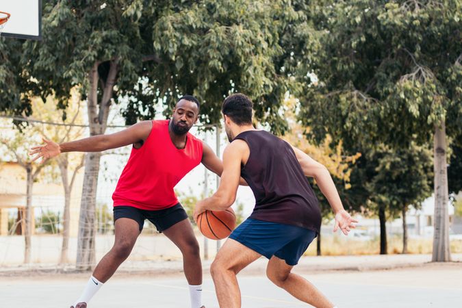 Men Dominating the Basketball Court