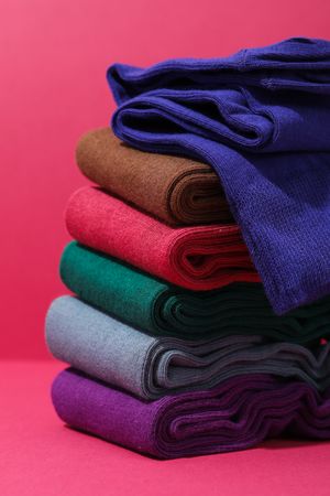 Concept of clothes for legs - socks, multicolor socks