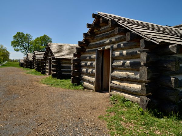 Muhlenberg Brigade huts at Valley Forge National Historical Park, Valley Forge, Pennsylvania