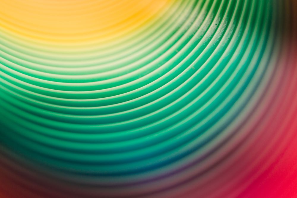 Inside colorful slinky toy