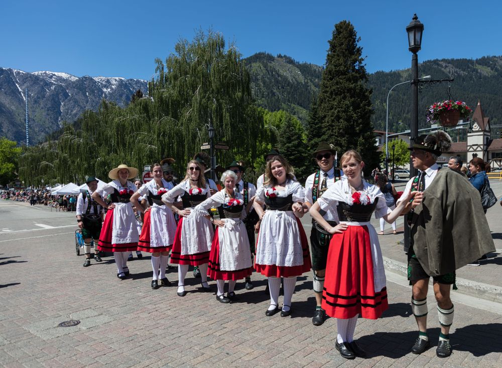 Parade at Bavarian Celebration of Spring festival in Leavenworth, Washington
