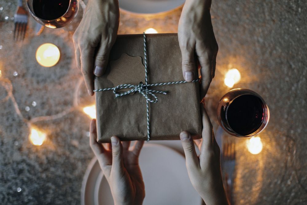 Gift Exchange Over Dinner Table