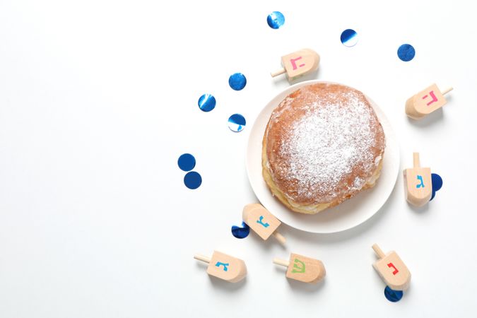 Concept of Jewish holiday, Hanukkah, space for text