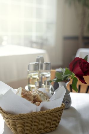 Restaurant table ready to eat