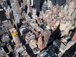 Aerial view of modern city buildings