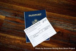 COVID-19 vaccination card and US passport 5XElv4