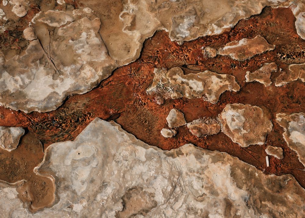 Close up of water eroding into stone
