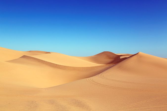 Desert in California with blue sky