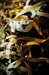 Pile of measuring tapes