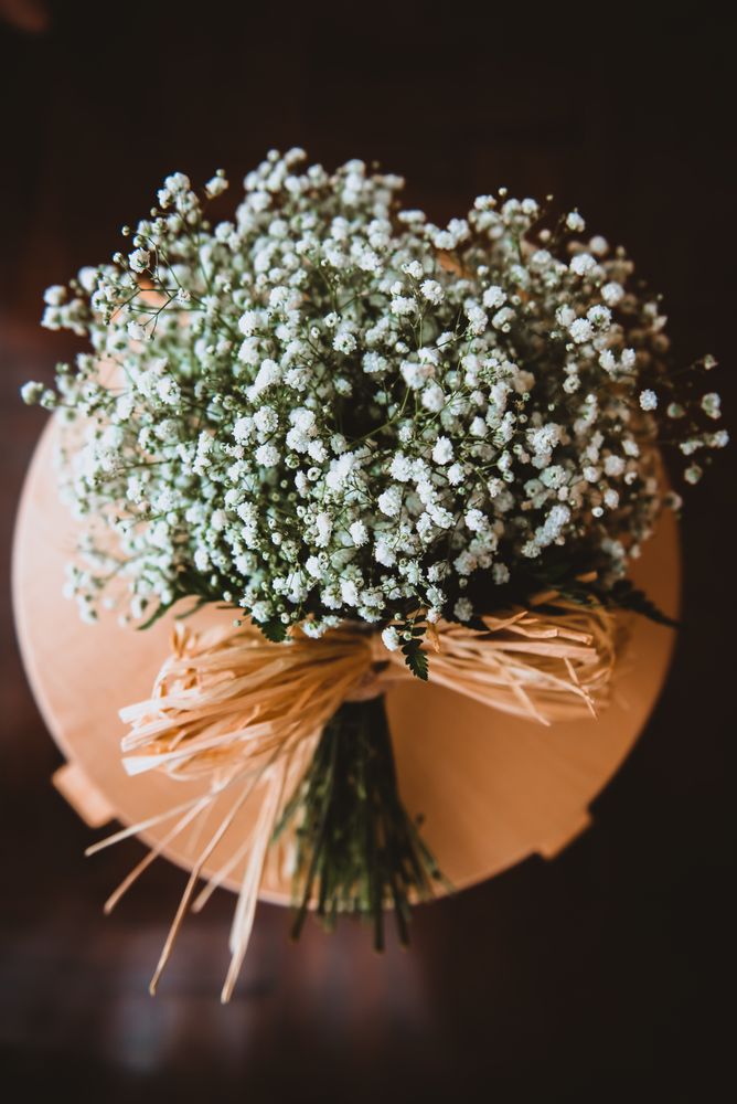 Bouquet of flowers on stand
