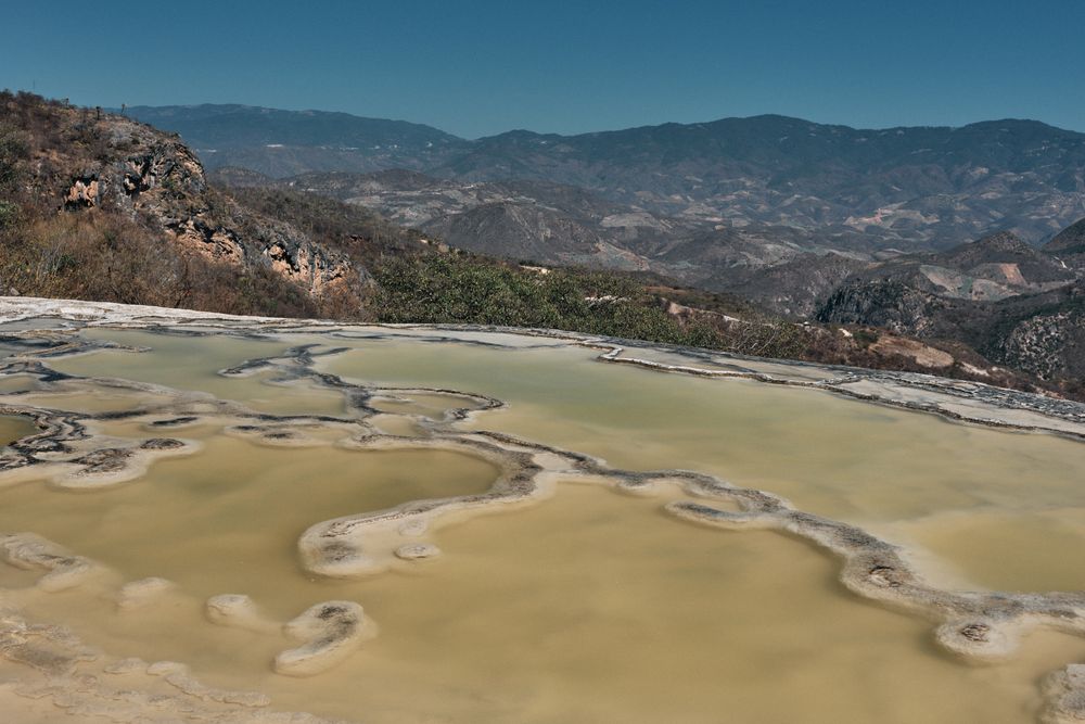 View over empty natural springs