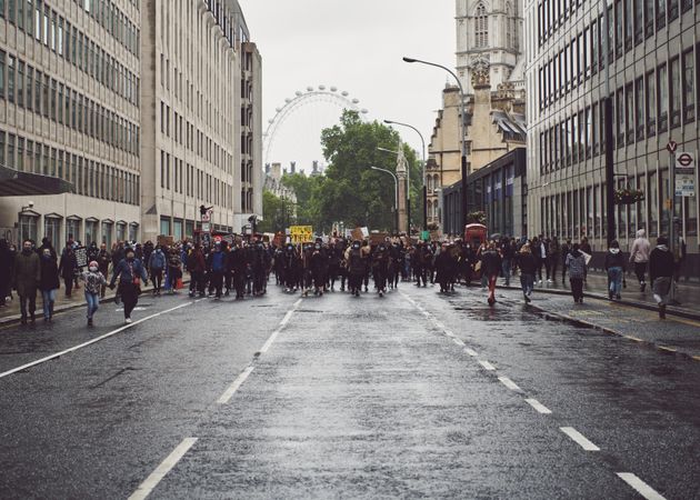 London, England, United Kingdom - June 6th, 2020: Group of BLM protestors in London