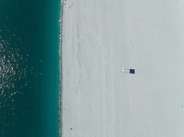 Aerial abstract photo of a blue summer beach