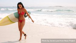 Female enjoying surfing on summer vacation bYw615