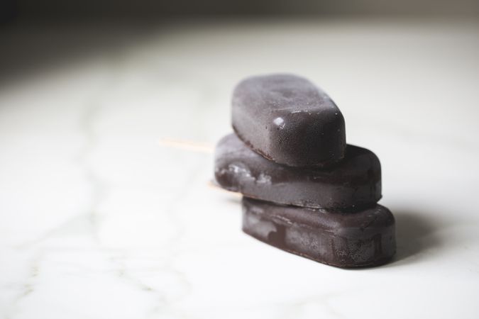 Stacked chocolate popsicles