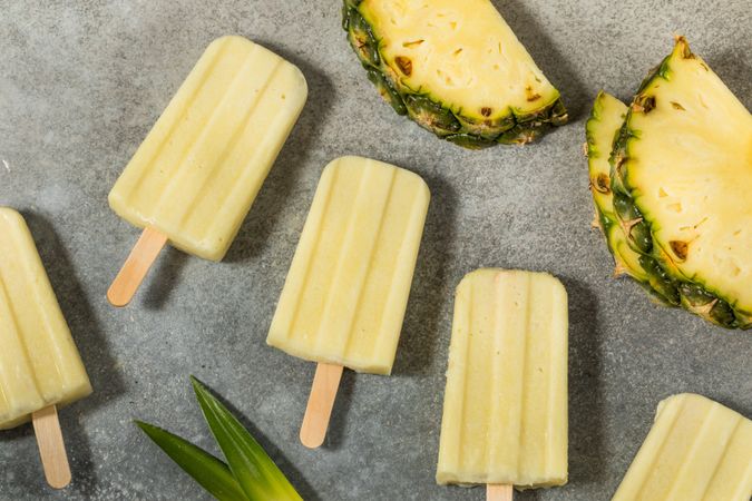 Healthy Pineapple Pina Colada Popsicles
