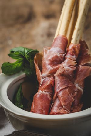 Gressinis with spanish serrano ham
