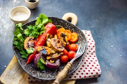 Plate with grilled vegetable