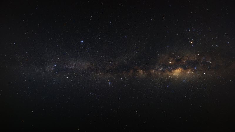 Clearly milky way galaxy with stars and space dust in the universe