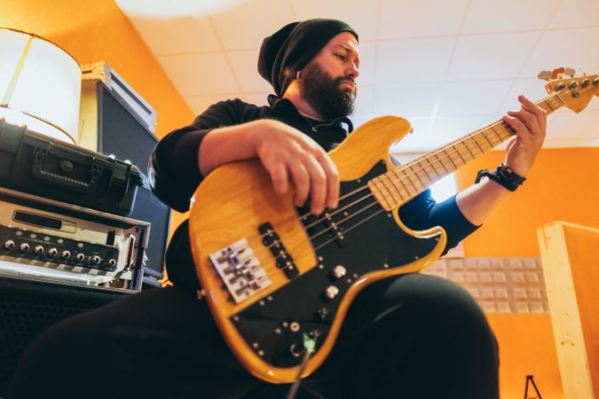 Musician playing guitar