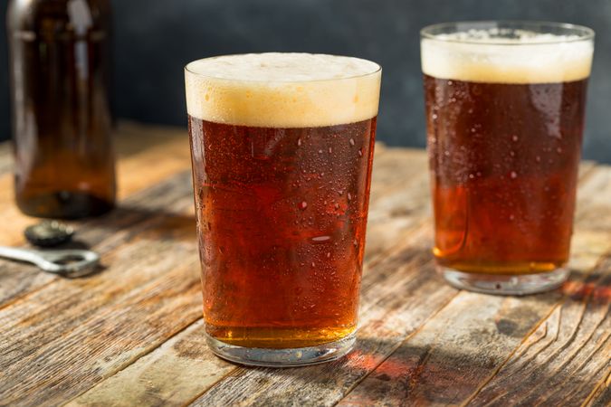Boozy Cold Dark Amber Craft Beer