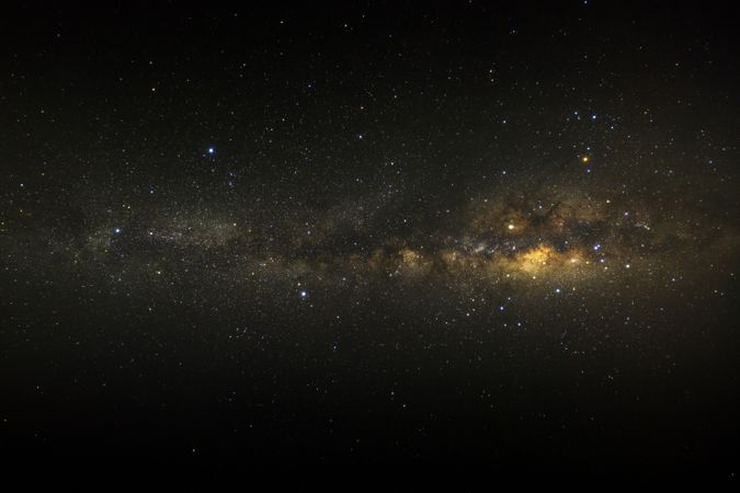 Clear milky way galaxy with stars and space dust in the universe