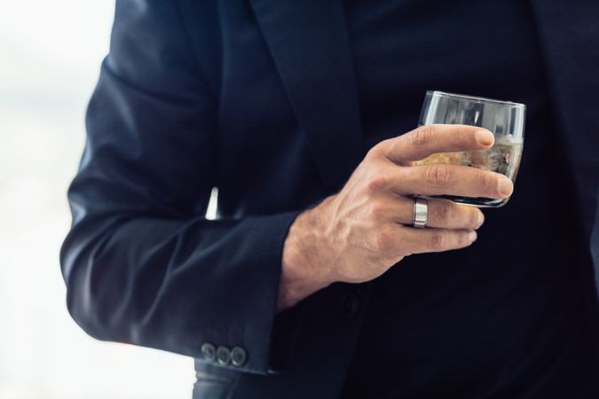 Businessman with a glass of whisky