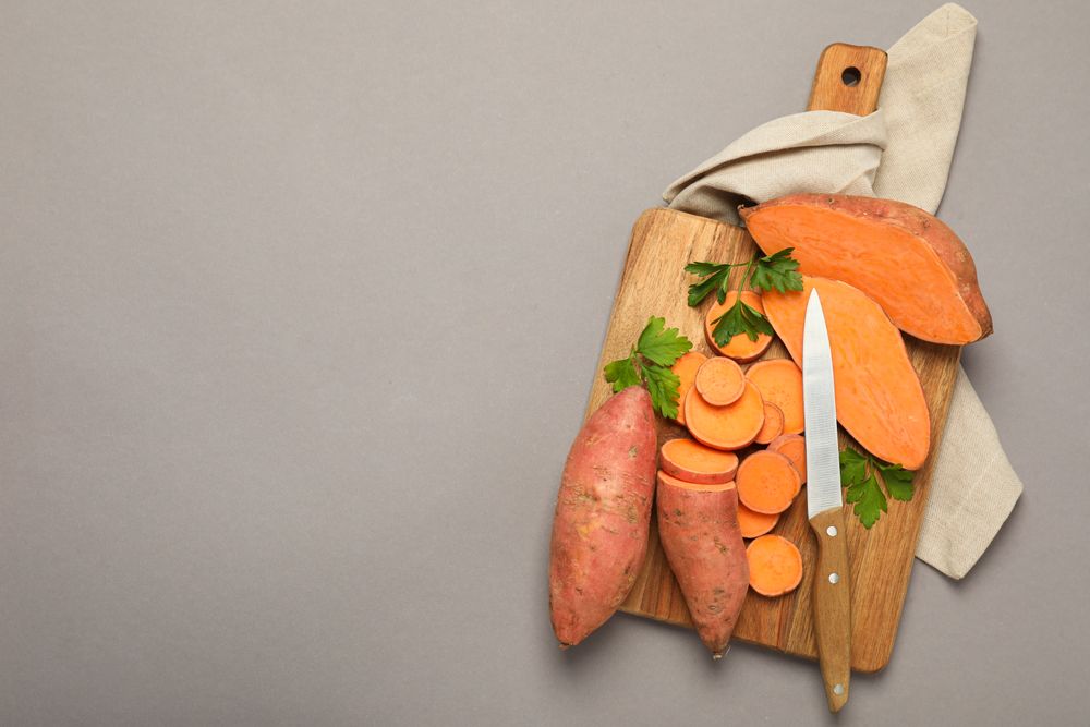 Sweet potato, concept of healthy food, vegetables