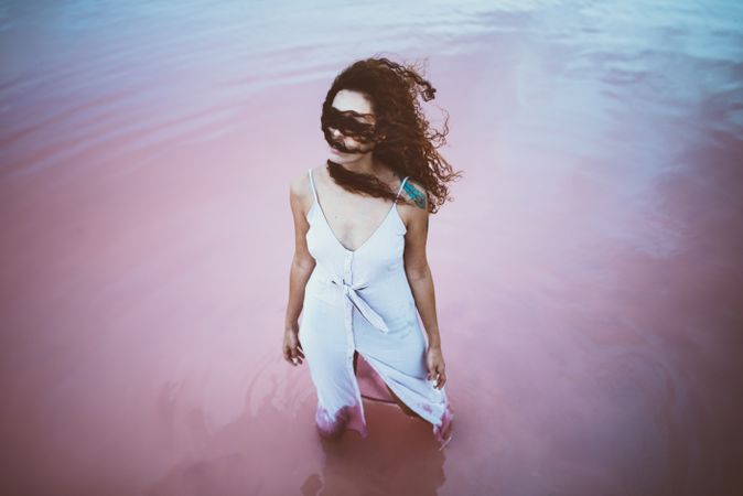Woman enjoying sea breeze