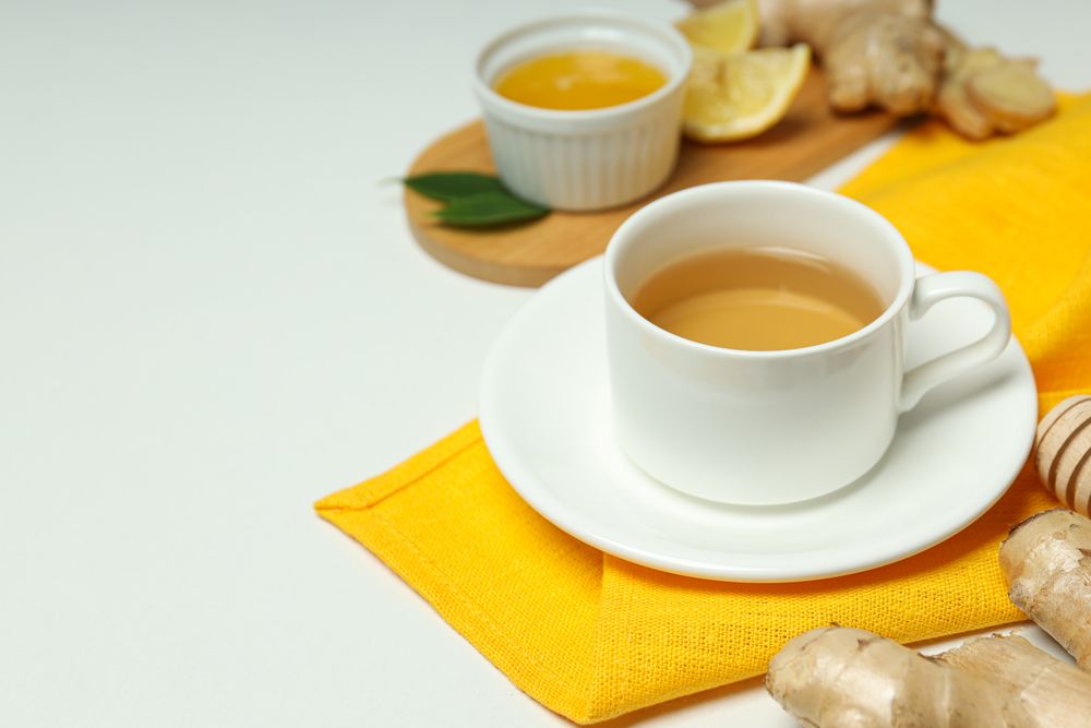 Cold treatment, healthcare concept - tea with ginger