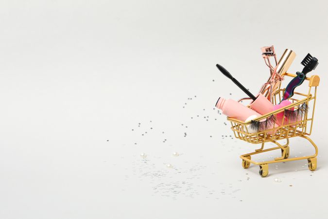 False eyelashes, concept of different makeup accessories