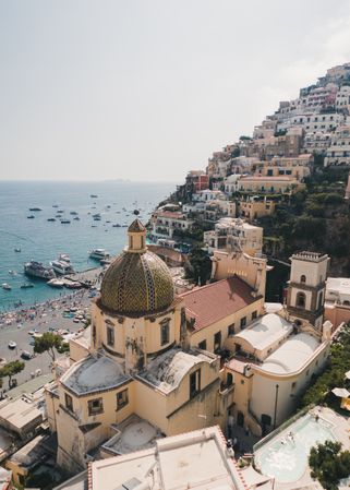 High angle view of Positano, Salerno, Italy