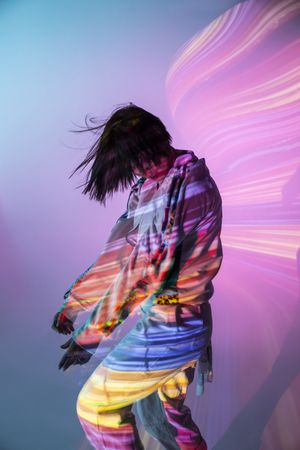 Female dancer under bright light