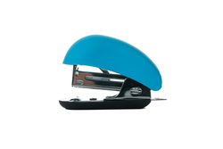 Blue office stapler isolated on blank background