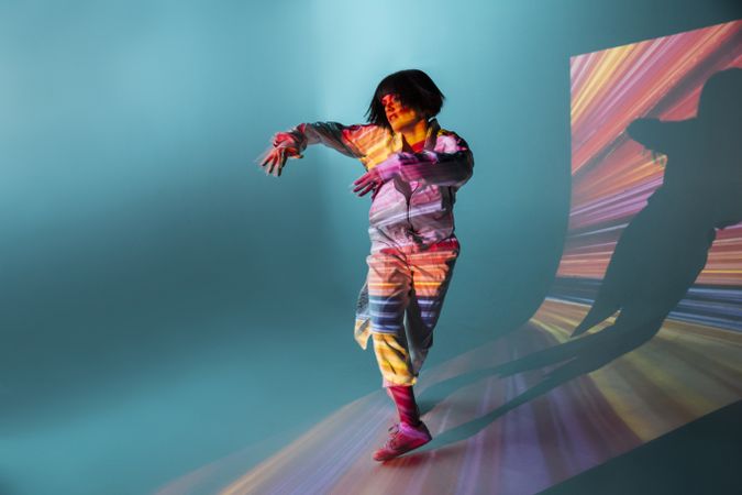 Female dancer under bright light