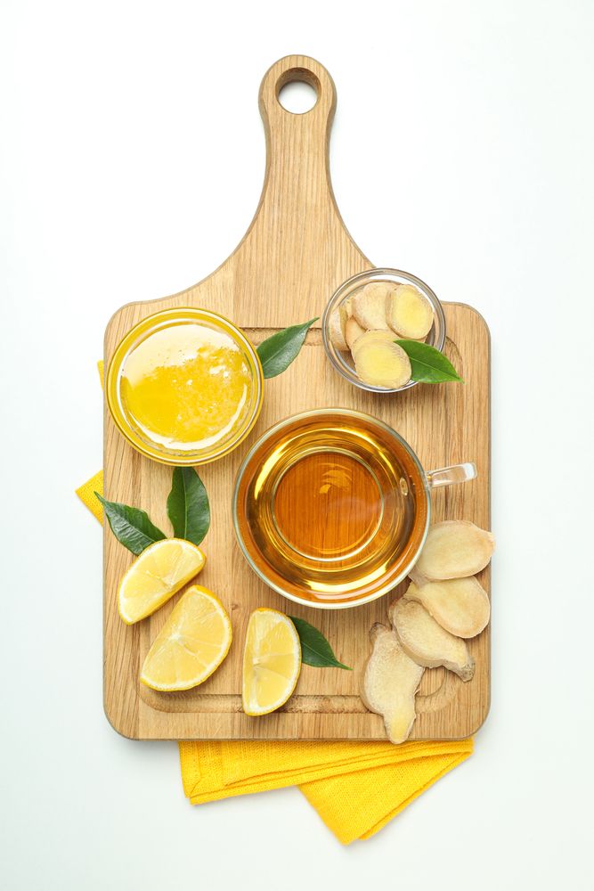 Cold treatment, healthcare concept - tea with ginger