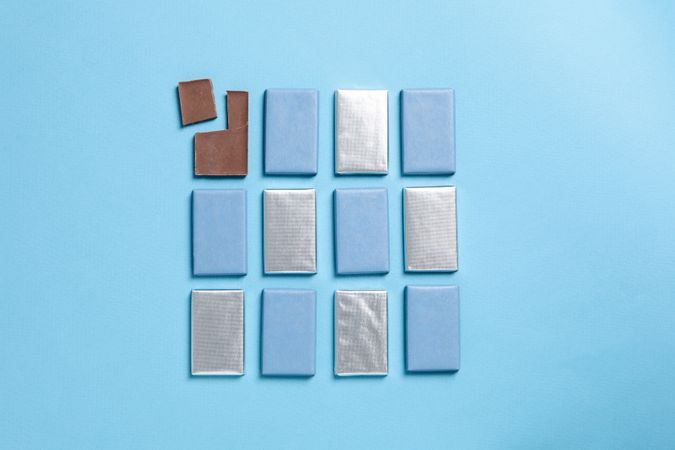 Concept of tasty food, chocolate, top view