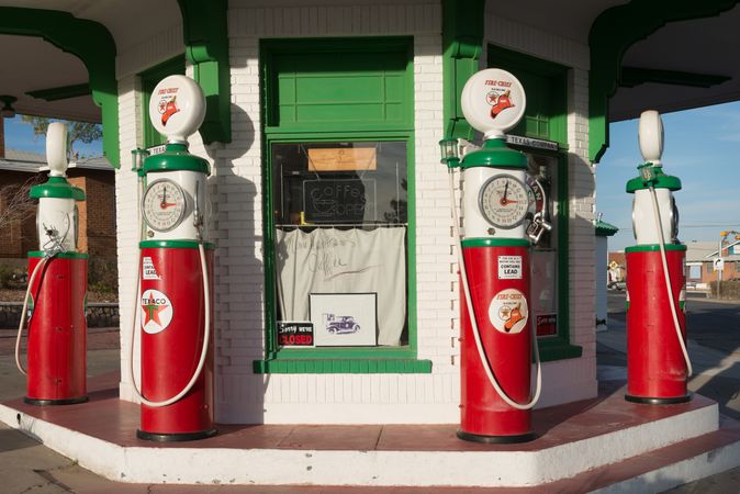 Restored 1919 gas station in El Paso, Texas