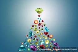 Multicolored diamonds in the shape of a holiday tree 4mpN75